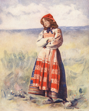 World’s Children: Russian, Waiting (colour litho)