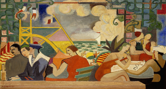 The Lakeside Cafe; Cafe au Bord du Lac, 1933 (oil on canvas)