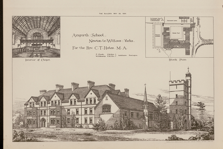 Aysgarth School, Newton-le-Willows, Yorks, for the Rev C T Hales (engraving)