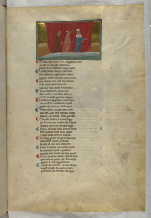 Purgatorio: The three pass through the fire.