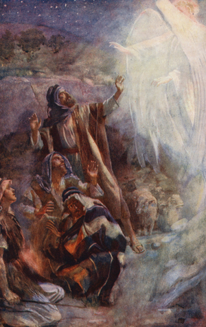 New Testament: The Shepherds of Bethlehem (colour litho)