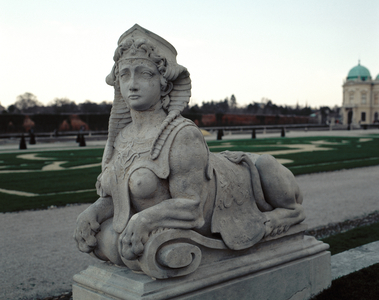 Sphinx at gardens of Belvedere Palace. 18th century. Vienna.