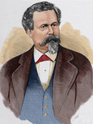 Joseph Roswell Hawley (1826 A?i? 1905). Was the 42nd Governor of Connecticut. Engraving. Colored.