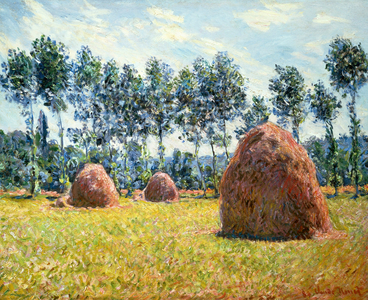 Haystacks at Giverny, 1884 (oil on canvas)