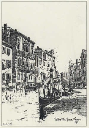 Tintoretto's House, Venice, 1890 (litho)