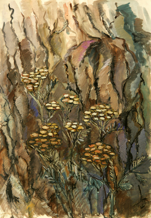 Flowers and Bark, 1979 (gouache on paper)