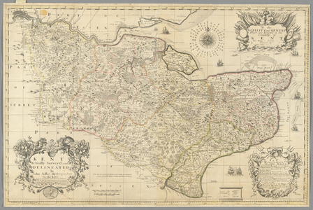 Kent, actually surveyed and delineated by John Seller, c.1680 (engraving)