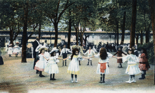 Vichy (France), spa: children at ball, postcard, 1906