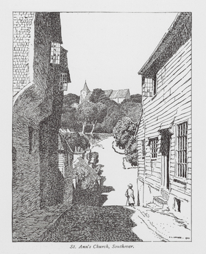 St Ann's Church, Southover (litho)