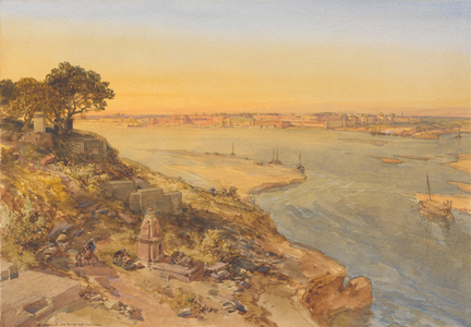 Allahabad, from the Right Bank of the Jumna, 1865 (w/c, gouache & graphite)