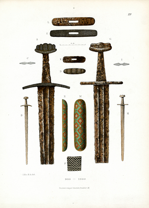 Early Medieval Swords and Scabbards, 900-1000 (chromolitho)