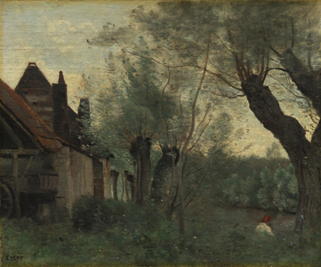 Willows and Farmhouse at Sainte-Catherine-lès-Arras, 1871 (oil on canvas)