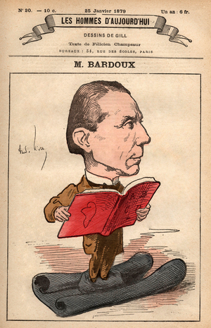 rontpage of French paper "Les Hommes d'Aujourd'hui" n°20, january 25, 1879: Agenor Bardoux (1829-1897) French politician, caricature by Andre Gill