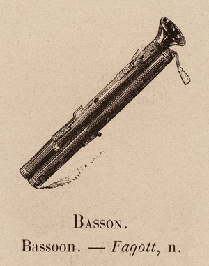 Le Vocabulaire Illustre: Basson; Bassoon; Fagott (engraving)