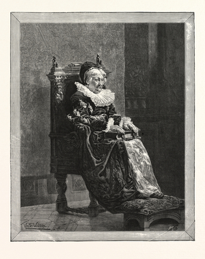 The Lady of the Grange, Picture of T. Walter Wilson in the Dudley Gallery,  Engraving 1876