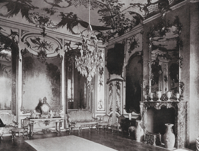 Potsdam, Sanssouci, Konzertzimmer (b/w photo)