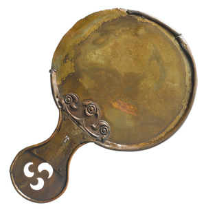 Circular mirror with handle, from Balmaclellan (bronze)