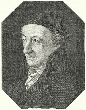 Portrait of the German poet Christoph Martin Wieland in old age (engraving)