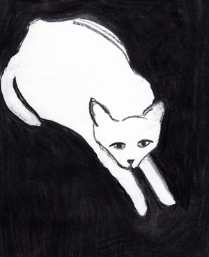 Annabelle in Patch of Sun, c.2019 (ink on paper)