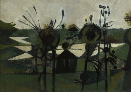 Flood in the Fen, 1952 (oil on board)