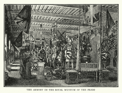 The armory in the Royal Museum of the Prado (litho)