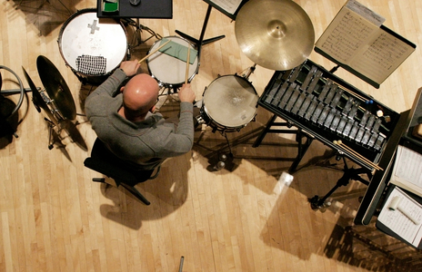 Percussionist playing snare drum