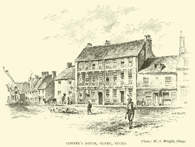 Cowper's house, Olney, Buckinghamshire (engraving)