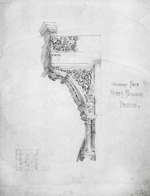 Chimney Piece, Doges' Palace, Venice, 1891 (pencil on paper)