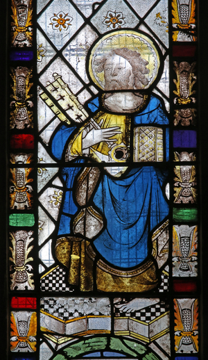 Window n5 depicting St Peter (modern?) (stained glass)