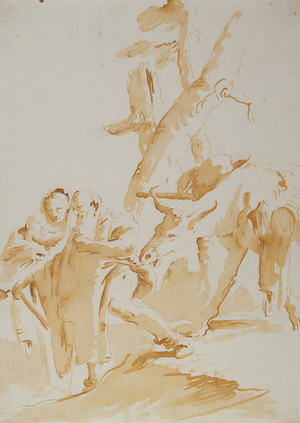 The Flight into Egypt (chalk, pen, ink and wash)