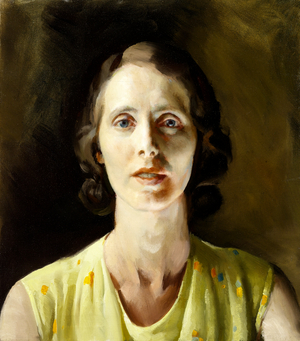 The Yellow Dress (portrait of May Olive Moody), c.1940 (oil on canvas) 