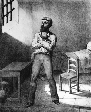 Portrait of Armand Barbes imprisoned - engraving
