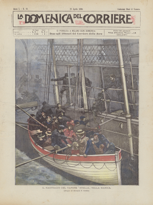 The Shipwreck Of The Steam Star In The Channel (colour litho)