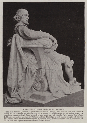 A Statue to Shakespeare in America (b/w photo)