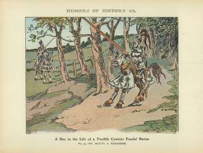 A Day in the Life of a Twelfth Century Feudal Baron (colour litho)