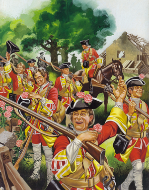 The Battle Of Minden, 1759 (gouache on paper)