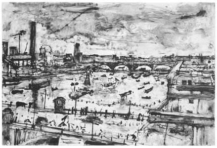 Thames Pageant, June 2012, 2012 (monotype)