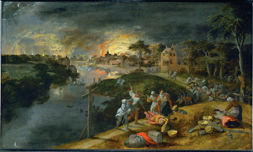 Scene de guerre et d' incendie …