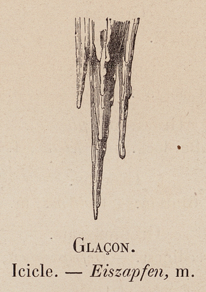 Le Vocabulaire Illustre: Glacon; Icicle; Eiszapfen (engraving)