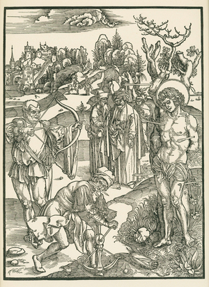 The Martyrdom of Saint Sebastian, c.1500 (woodcut)