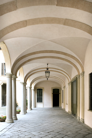 View of the Cloister of Palazzo Clerici, Milan, Lombardy, Italy (photo)