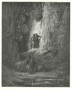 The Fables of La Fontaine: The Arbitrator, Almoner, and Hermit (engraving)
