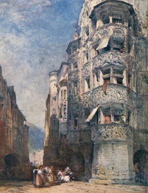 A Street in Innsbruck (colour litho)