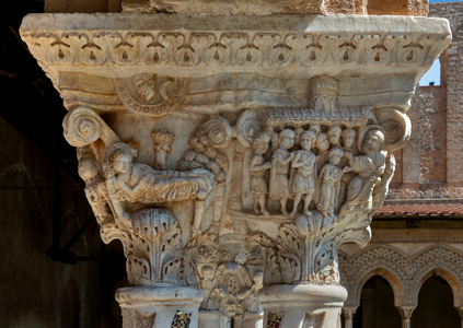 The Cloister of the Benedectine monastery (XII century): the Northern side of the capital E 18 (Stories of Joseph, Jacob's son) (photo)