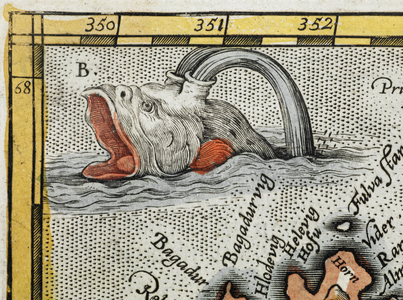 (Detail). A sea monster.