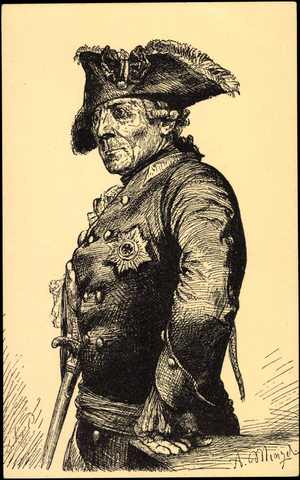 Artist Menzel, A., Friedrich the Great of Prussia