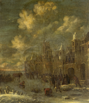 A Winter Landscape with Figures Skating