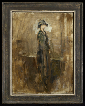 Lady in a hat, c.1915-20 (oil on canvas)