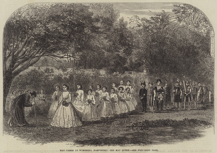 May Games at Wymering, Hampshire, the May Queen (engraving)