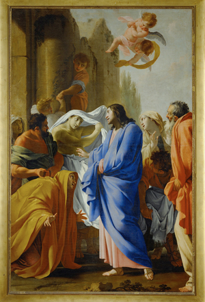 Christ resurrects the son of the widow of Nain, painted before 1640 (painting on canvas)
